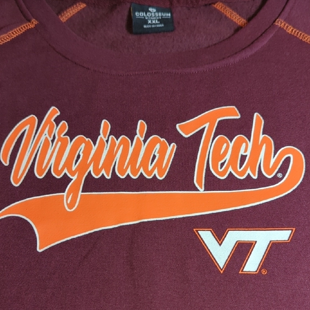 Colosseum Maroon and Orange Virginia Tech Sweatshirt - Picture 7 of 9